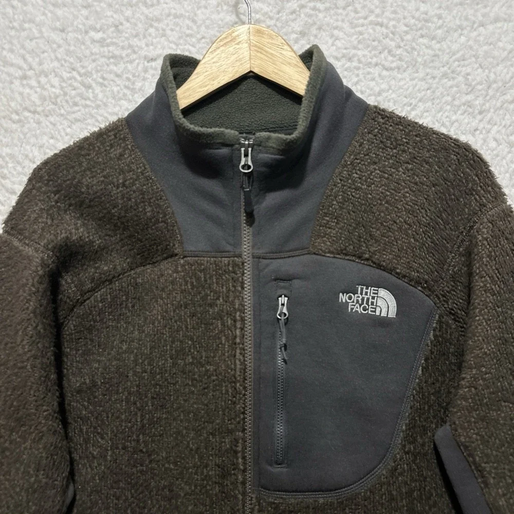 North Face Men's Sz M Authentic Grizzly‎ Hybrid Full Zip Fleece Polartec Jacket